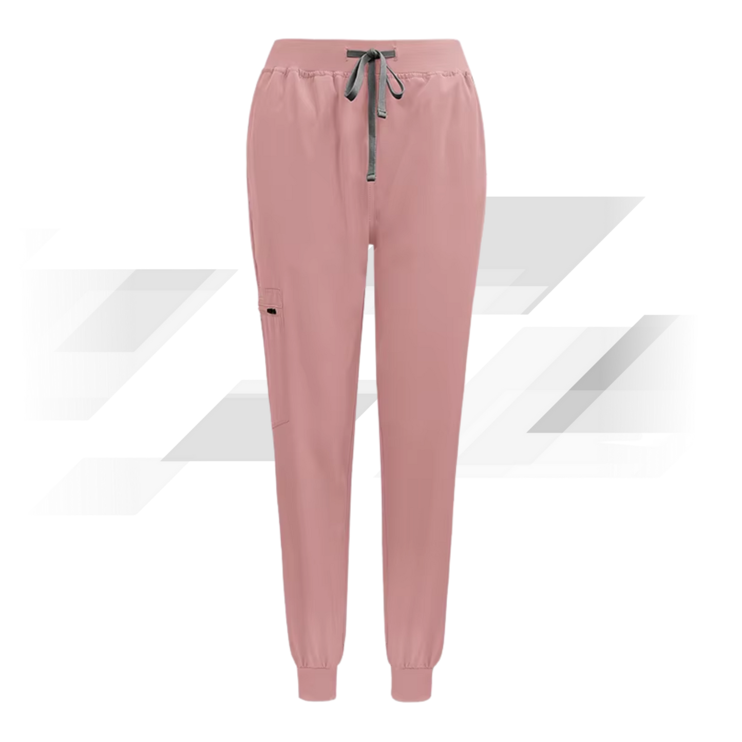 Daisy Pink 5-Pocket Mid-Rise Jogger Scrub Pants