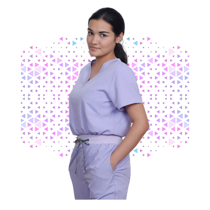 Daisy Lilac Stretch Scrub - Full Suit
