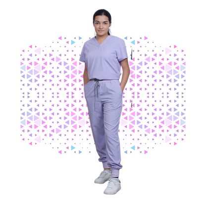 Daisy Lilac Stretch Scrub - Full Suit