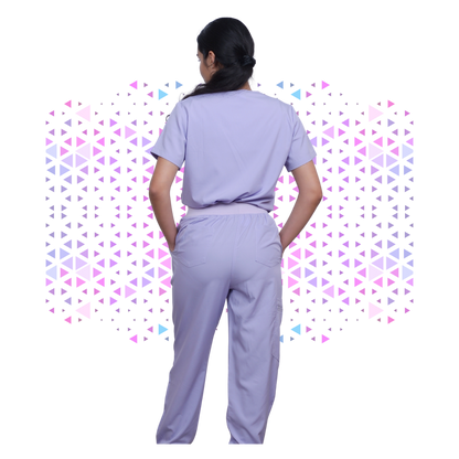 Daisy Lilac Stretch Scrub - Full Suit