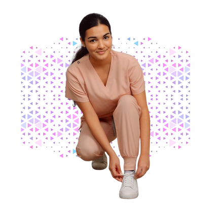 Daisy Pink Stretch Scrub - Full Suit