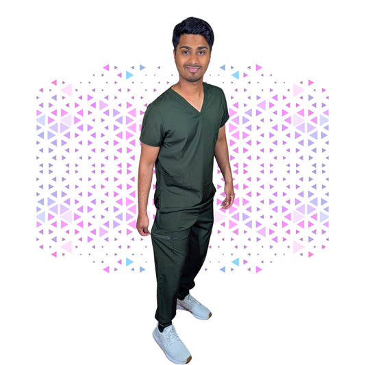 Daisy Army Green Stretch Scrub - Full Suit