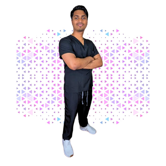 Daisy Black Stretch Scrub - Full Suit