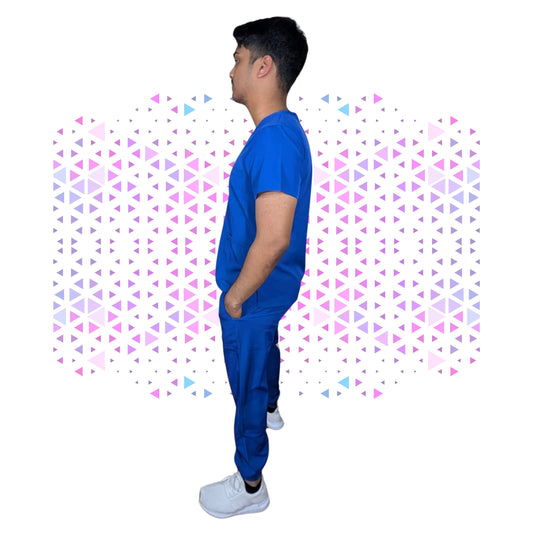 Daisy Blue Stretch Scrub - Full Suit