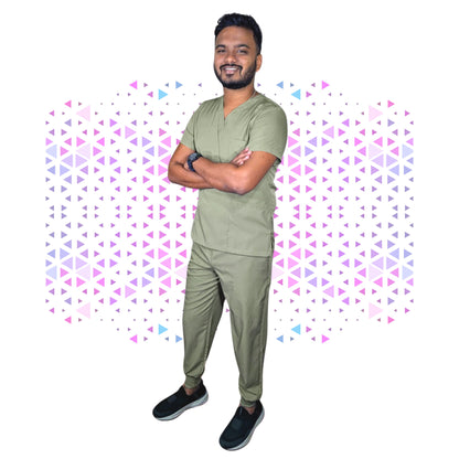 Daisy Olive Stretch Scrub - Full Suit